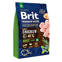Сухой корм для взрослых собак гигантских пород (весом от 45 кг) Brit Premium Adult XL 3 кг (курица) l