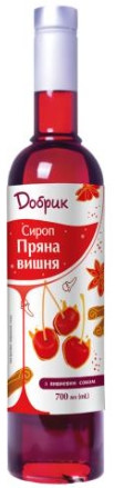 Сироп Пряна вишня ТМ Добрик 700 мл у скляній пляшці