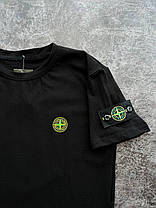 Чоловічий літній костюм футболка шорти кепка Stone Island Black Чоловічий комплект Чорний 100% котон Стон Айленд, фото 4