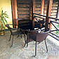 Обідній стіл зі стільцями для вулиці Master темно-коричневий зі штучного ротанга, фото 4
