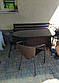 Обідній стіл зі стільцями для вулиці Master темно-коричневий зі штучного ротанга, фото 5