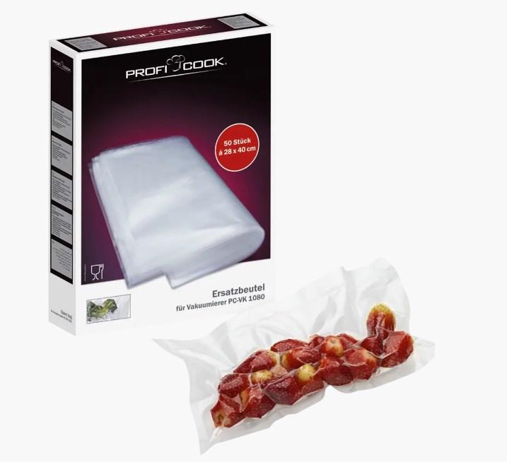 Плівка для вакуумування продуктів 50 шт 28x40 см Profi Cook PC-VK 1015 Вакуумні пакети для їжі, фото 1