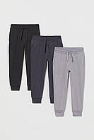 Спортивные штаны тонкие серые и черные H&M 134, 140см