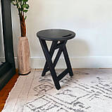 Табурет Кухонний Розкладний Дерев'яний з Натурального Дерева Ясен Кухонна табуретка Чорний 50см, фото 2