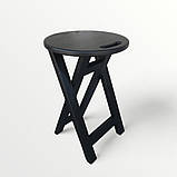 Табурет Кухонний Розкладний Дерев'яний з Натурального Дерева Вільха Кухонна табуретка Чорний 50см, фото 2