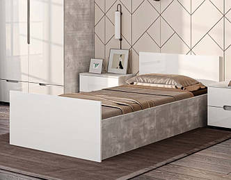 Ліжко 1 спальне 1,0 м Афіна МДФ Білий глянець