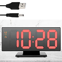 Настольные зеркальные часы с подсветкой от USB, VST-888 / Електронный прикроватный будильник