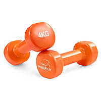 Гантель вінілова PowerPlay 4125 Achilles Orange, 2*4 кг