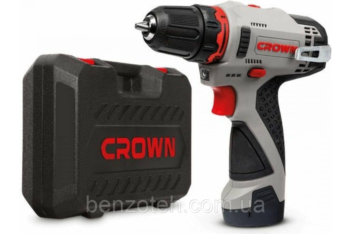 Шуруповерт акумуляторний CROWN CT21072HX-2 BMC (щітковий, 2 АКБ 12 В / 2.0 Ач, зарядне, кейс)
