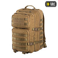 Рюкзак тактический 36 л. M-TAC LARGE ASSAULT PACK , армейский прочный рюкзак с липучками и стропами койот