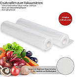 Плівка для вакуумного пакувальника 28 х 600 см 2 шт Profi Cook Вакуумні рулони для харчових продуктів, фото 7