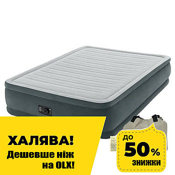 Надувне ліжко матрац з вбудованим насосом (152-203-46см) Intex 64126