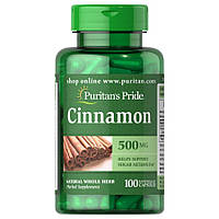 Натуральная добавка Puritan's Pride Cinnamon 500 mg, 100 капсул DS