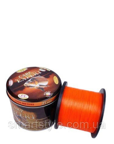 Волосінь 1000 м 0.30 mm 12.5kg Orange помаранчева CARP флуоресцентна