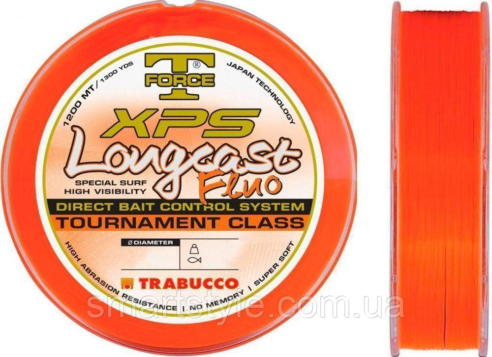 Волосінь Trabucco 1200м 0.251mm 8.35kg T-Force XPS Long Cast Fluo жовтогаряча