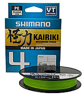 Шнур Shimano 150m 0.06mm 4.4kg Kairiki 4 PE (Mantis Green) 4-х жильный