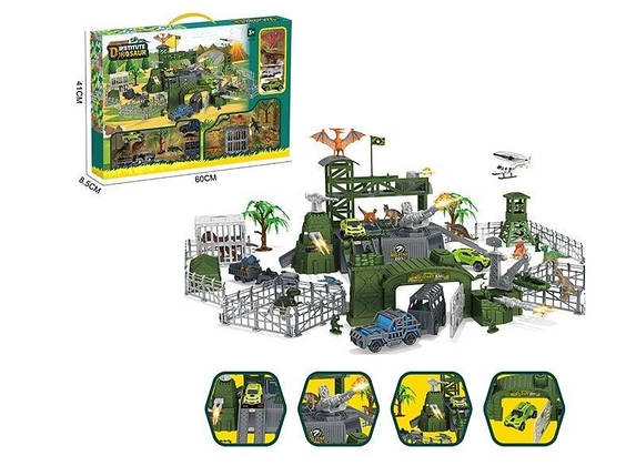 Гараж паркування для машинок (машини, динозаври, декорації в наборі, в коробці) SY 9938, фото 1