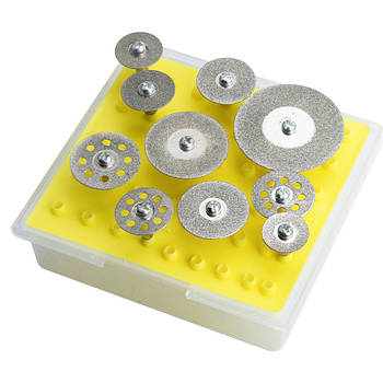 Набір відрізних алмазних дисків для Dremel / гравера - 10 шт Ø від 16 до 40 мм