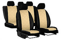 Универсальные авто чехлы на сиденья из эко кожи Pok-ter ELIT Premium с бежевой вставкой PM, код: 8036276