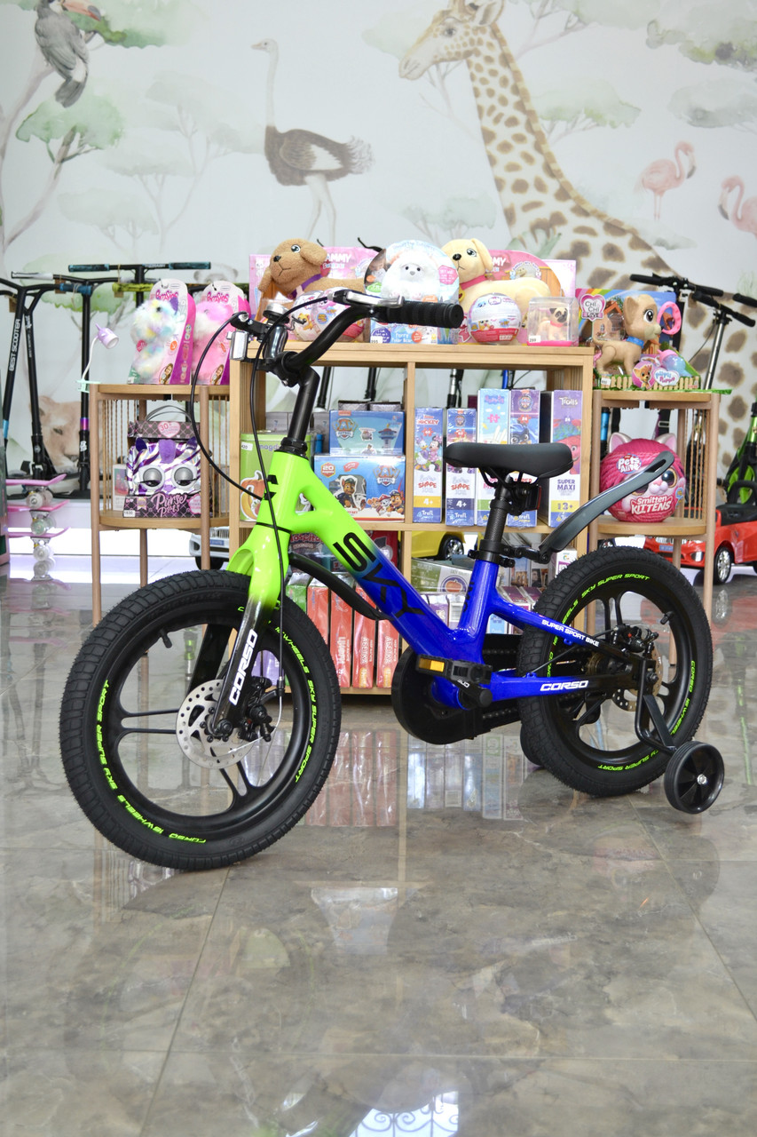 Велосипед двоколісний Corso Sky магнієвий на 16 дюймів, Blue-green 16365, фото 1