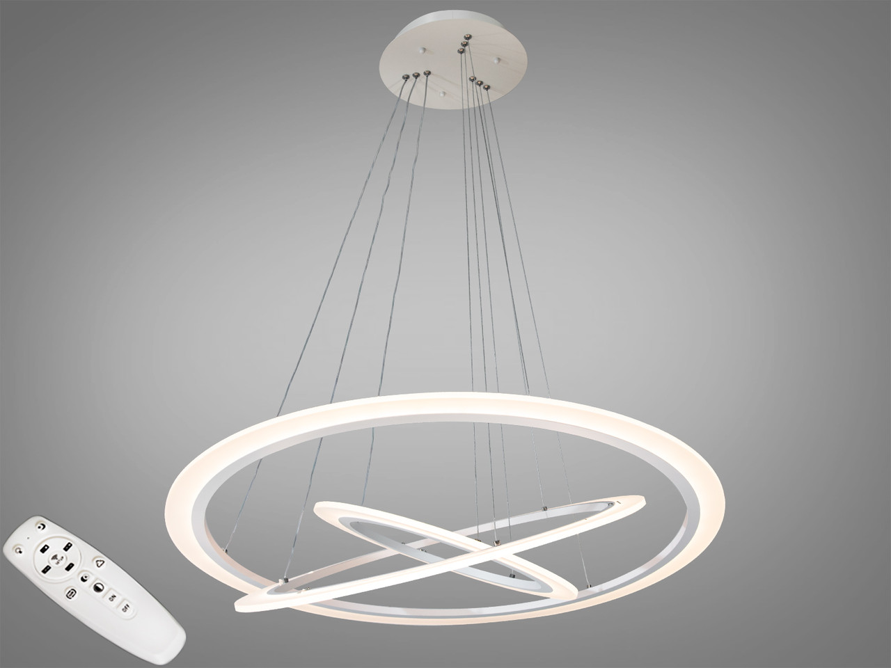 Підвісна LED-люстра з пультом 115 Вт Diasha 2366-800+600+400WH