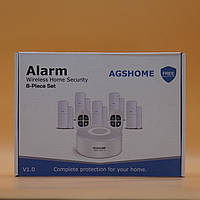 AGSHome Smart Alarm, домашня охоронна сигналізація, комплект із 8 предметів, бездротовий, сповіщення