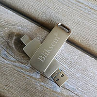 Флеш накопитель Bliksem 64 GB 3в1 USB 2.0 MicroUSB Type-C компактная флешка тайпси для смартфона 64ГБ