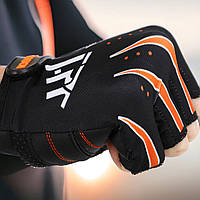 Перчатки для фитнеса и тренировок Полиэстер HARD TOUCH Черно-оранжевые FG-005