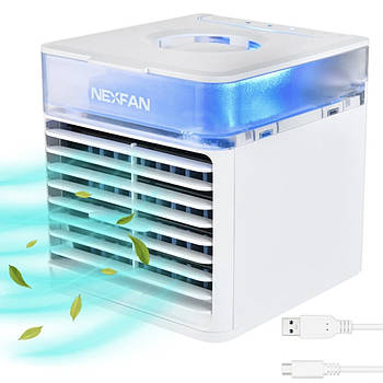 Портативний міні кондиціонер з підсвічуванням NexFan / Настільний кондиціонер охолоджувач повітря