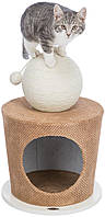 Когтеточка Trixie домик с шаром 36 см / 50 см (серо-коричневая) m