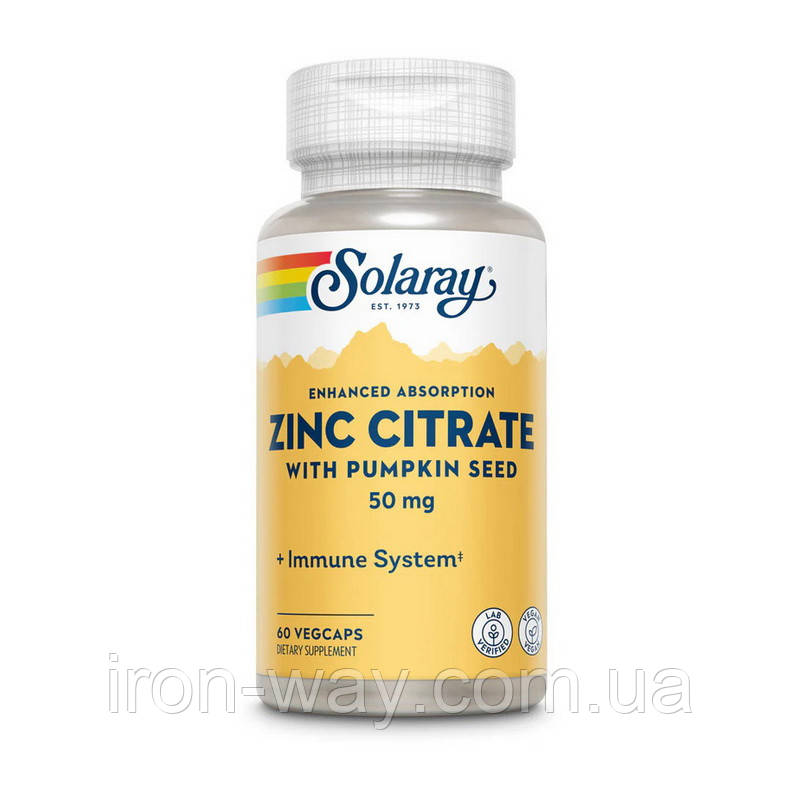 Solaray Zinc Citrate 50 mg (60 veg caps)