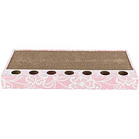 Когтеточка картонная с мячиками и мятой Trixie 48 × 5 × 25 см (розовая) m