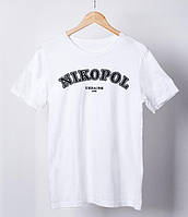 Новинка! Женская футболка с патриотическим принтом "Nikopol Ukraine 1639" белая r_330