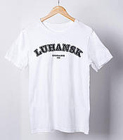 Новинка! Женская футболка с патриотическим принтом "Luhansk Ukraine 1795" белая r_330