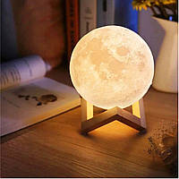 Настільна лампа світильник 3D Місяць без пульта / 3D лампа нічник / Дитячий нічник-світильник