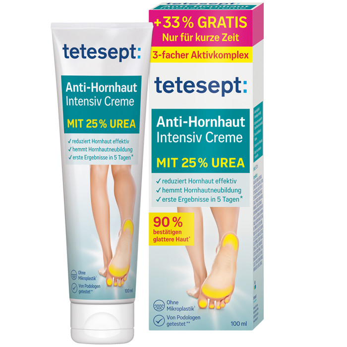 Інтенсивний крем проти мозолів та ороговелостей шкіри ніг Tetesept Anti-Hornhaut Intensiv Creme 100мл, фото 1