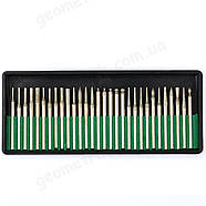 Набір алмазних насадок - 30 шт (фрези, шарошки) для Dremel / гравера - Ø3.17 mm - у коробці - P120, фото 2