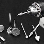 Набір алмазних насадок - 50 шт (фрези, шарошки) для Dremel / гравера - Ø3.17 mm - 120 Grit, фото 9