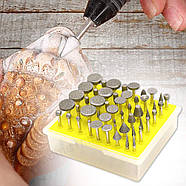 Набір алмазних насадок - 50 шт (фрези, шарошки) для Dremel / гравера - Ø3.17 mm - 120 Grit, фото 10