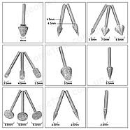 Набір алмазних насадок - 50 шт (фрези, шарошки) для Dremel / гравера - Ø3.17 mm - 120 Grit, фото 6