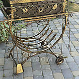 Мангал кований Декор 3мм на 12 шампурів з кришкою на колесах, фото 7