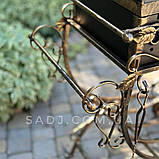 Мангал кований Декор 3мм на 12 шампурів з кришкою на колесах, фото 8