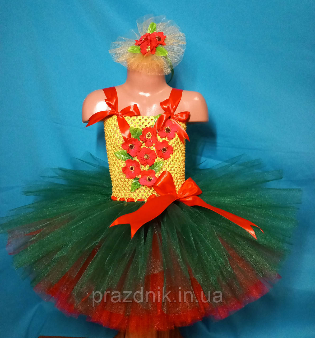 Плаття дитяче ошатне з маками, фото 1