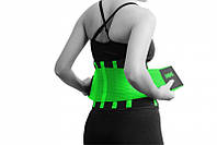 Пояс компрессионный для похудения живота талии бедер MadMax MFA-277 Slimming belt Black/neon green M r_1100