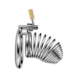 Пояс вірності чоловічий CB-6000MS поперечний металевий клітка метал із замком для чоловіків