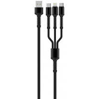 Дата кабель USB 2.0 AM to Lightning + Micro 5P + Type-C 4.0A 20W ColorWay CW-CBU3003-GR d