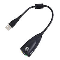 Звуковая карта USB 2 канала TRY 5Hv2 Sound 7.1 кабель 0,15 м с феритом черный