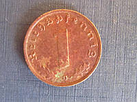 Монета 1 пфенниг Германия 1939 G Рейх свастика