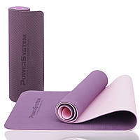 Коврик для йоги и фитнеса Power System PS-4060 TPE Yoga Mat Premium Purple (183х61х0.6) r_2070