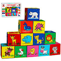 Набір дитячих м'яких кубиків Тварини Macik MC 090601-13 KB, код: 8069171